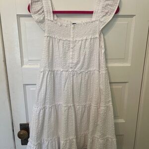 White Textured Tiered Sundress